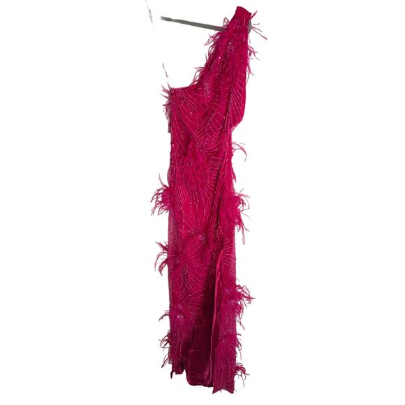 MadebyILA Julia 100% Silk Ostrich Feather Burlesque Party Formal Prom Goddess XS - Picture 7 of 15